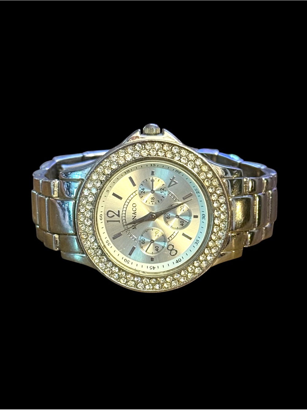 Monaco Royal silver tone stainless steel watch